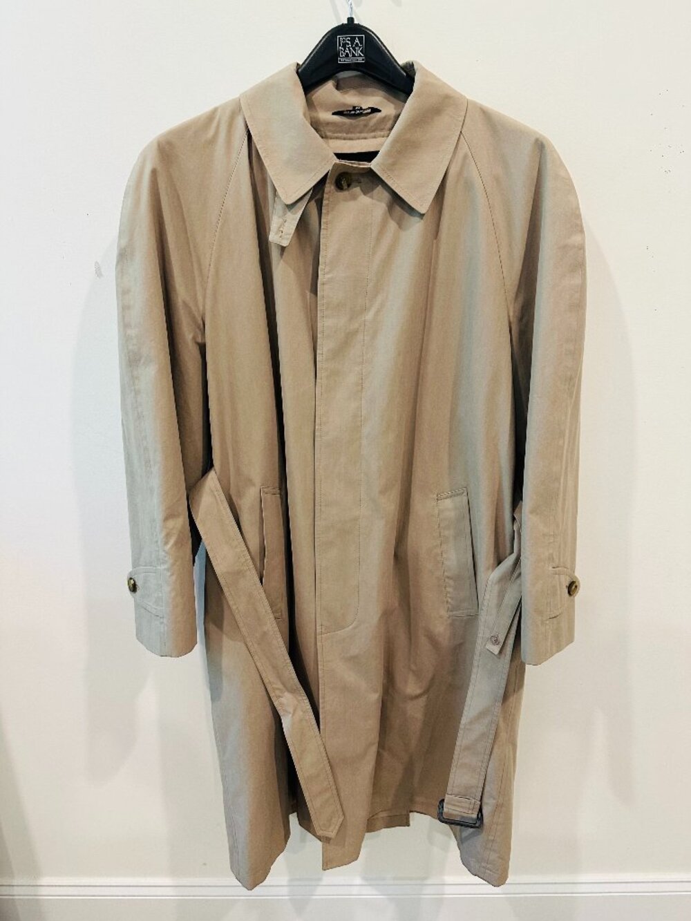 Jos. A Bank Men's RN31608 Beige Full Length Trench Raincoat 42S